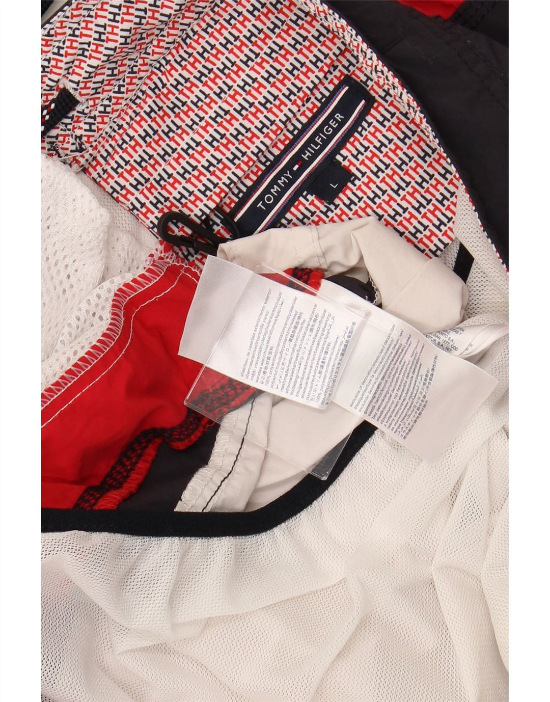 TOMMY HILFIGER Grafiske badeshorts til mænd, store off White Colourblock