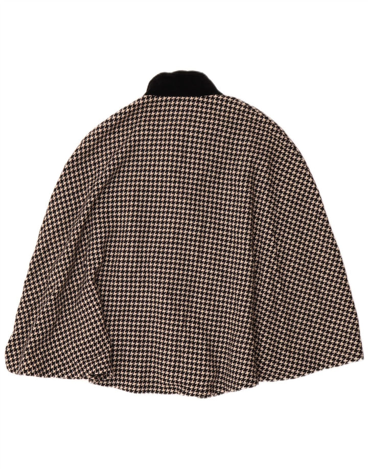 Regina Schrecker Poncho-frakke til kvinder IT 42 Medium Black Houndstooth Uld