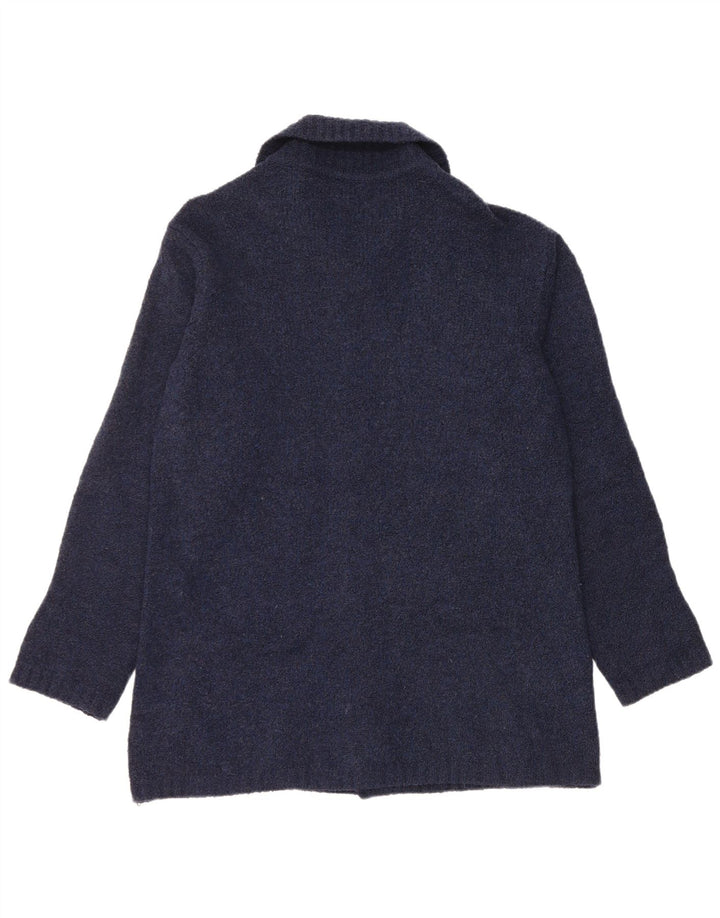Trussardi Herre Cardigan Sweater Stor Marineblå Merinould