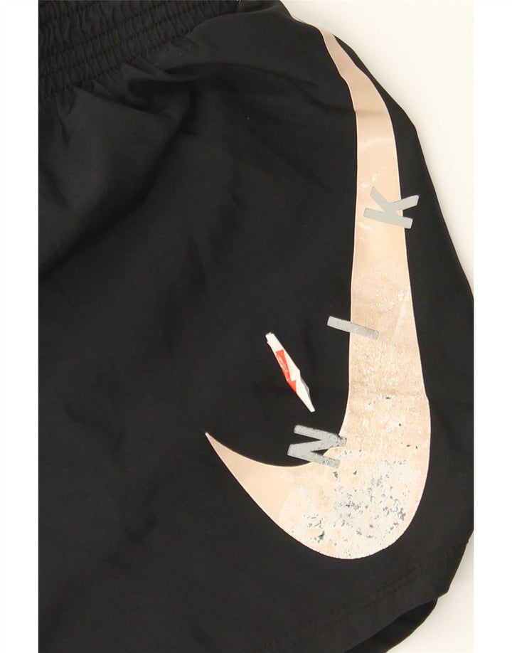 Nike Dame Dri Fit grafiske sportsshorts UK 8 Small Black
