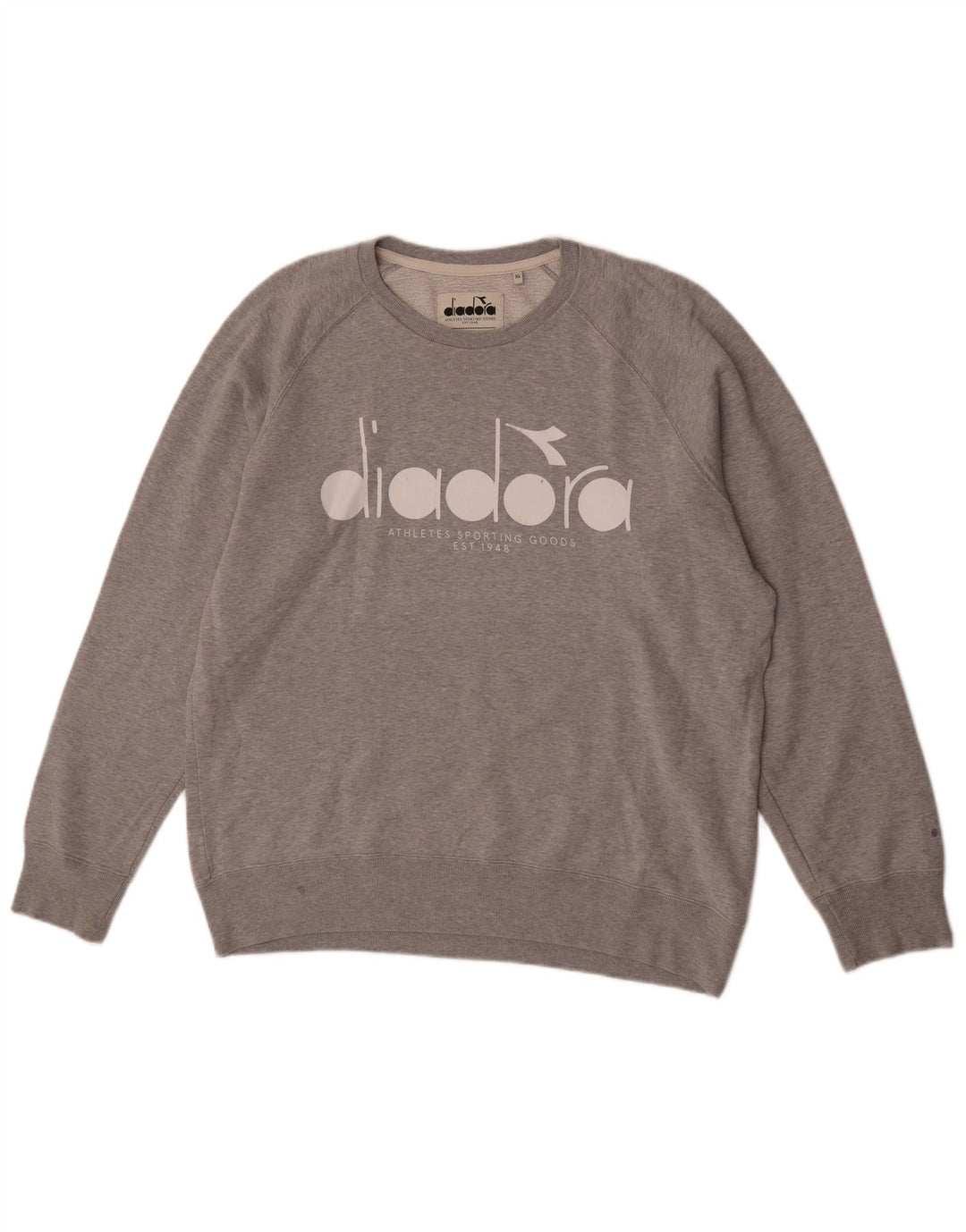 Diadora Herre Grafisk Sweatshirt Jumper XL Grå Flecked Bomuld