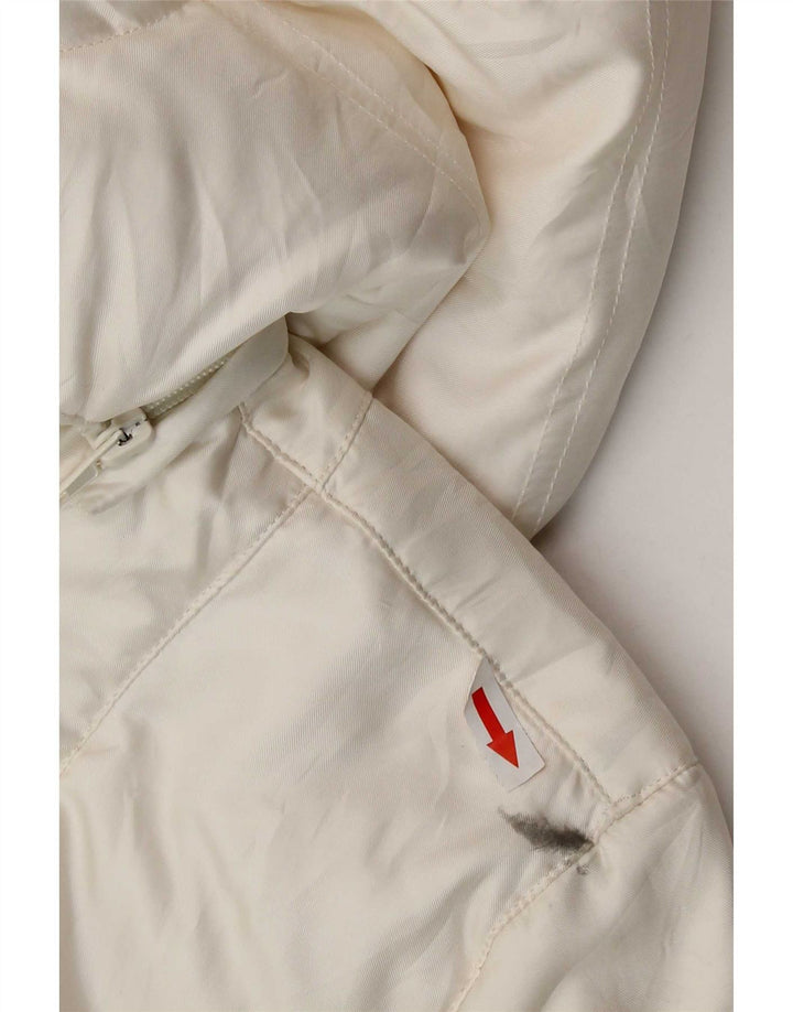 Fila Dame Hætte Polstret Jakke UK 14 Stor Hvid Polyester