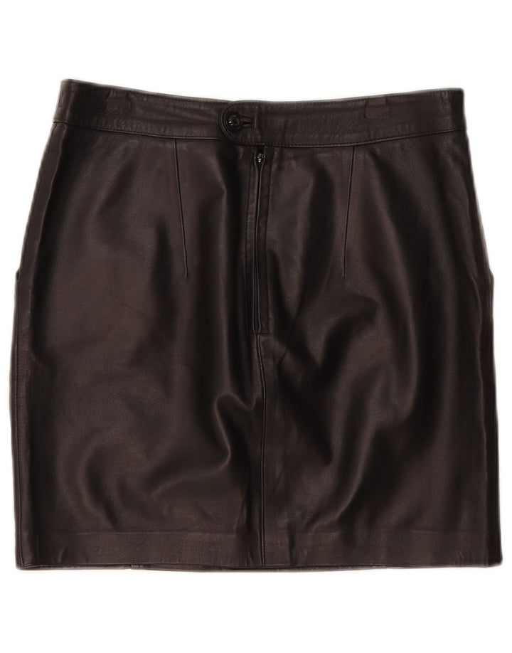 Vintage dame mini læder nederdel W30 Medium Sort