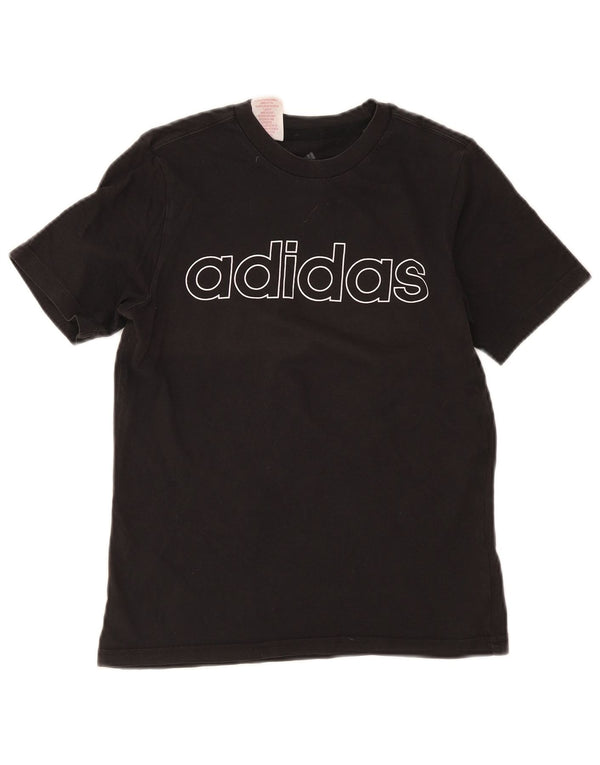 Adidas piger grafisk t-shirt top 11-12 år sort bomuld