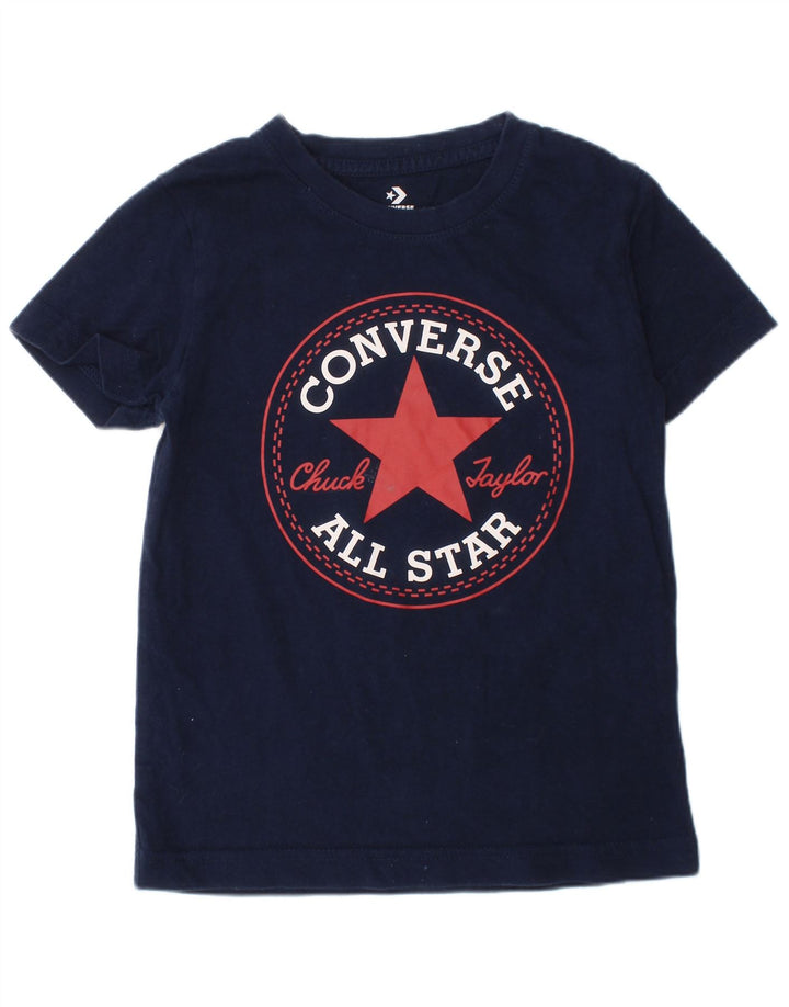 CONVERSE drenge Chuck Taylor grafisk t-shirt top 4-5 år marineblå bomuld