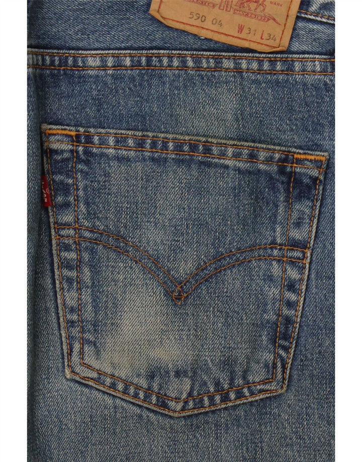 Levi's Dame 590 Straight Jeans W31 L32 Blå Bomuld