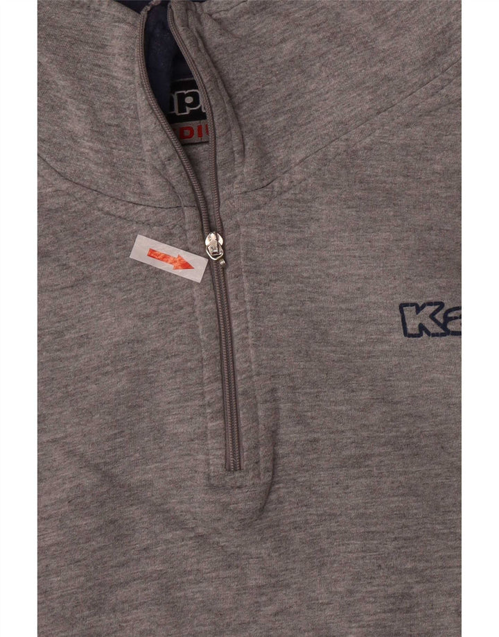Kappa Dame Grafisk Sweatshirt Jumper UK 14 Medium Grey Colourblock