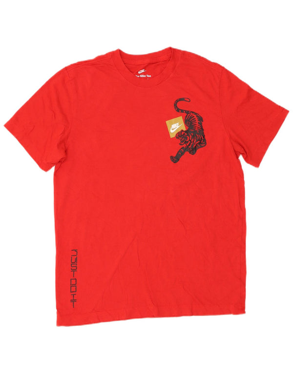 Nike grafisk t-shirt til mænd, medium rød bomuld