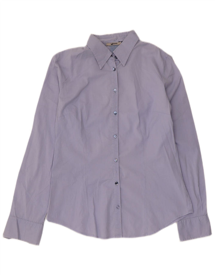 Gas Dameskjorte UK 14 Medium Blue Cotton