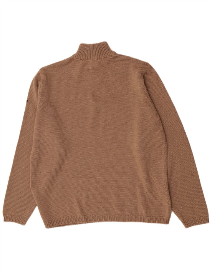 Canadiens Herre Zip Neck Jumper Sweater Stor Brun Uld