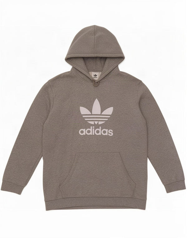Adidas Mens Graphic Hoodie Jumper XL Grey Cotton