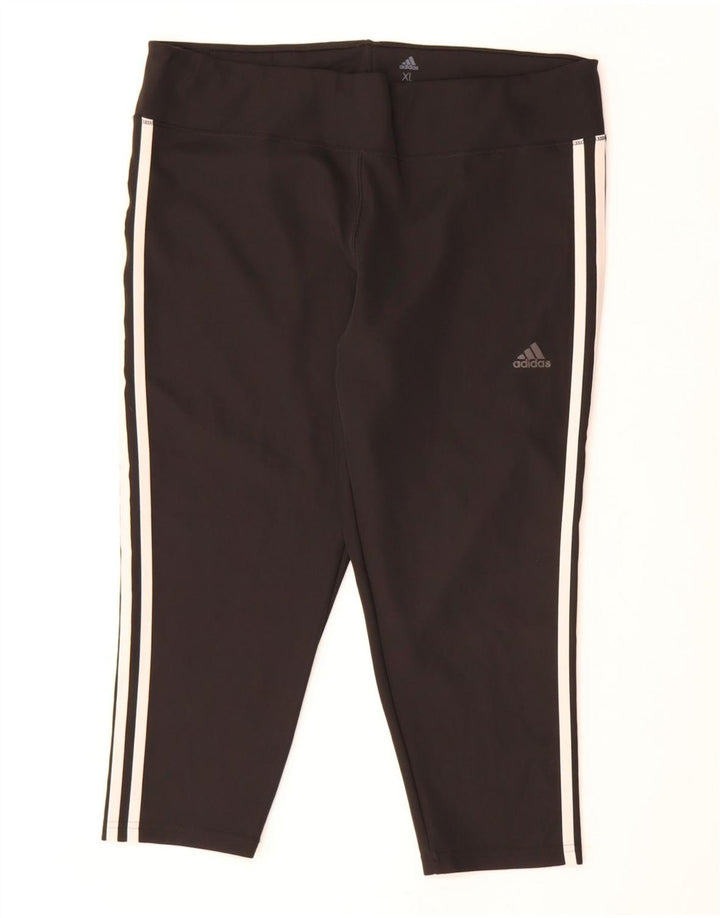 Adidas Dame Climalite Capri Leggings UK 18 XL Sort Polyester