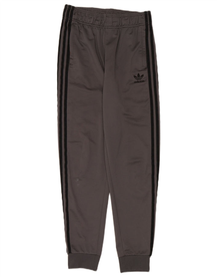 Adidas Drenge Træningsdragt Bukser Joggers 13-14 År Grå Polyester
