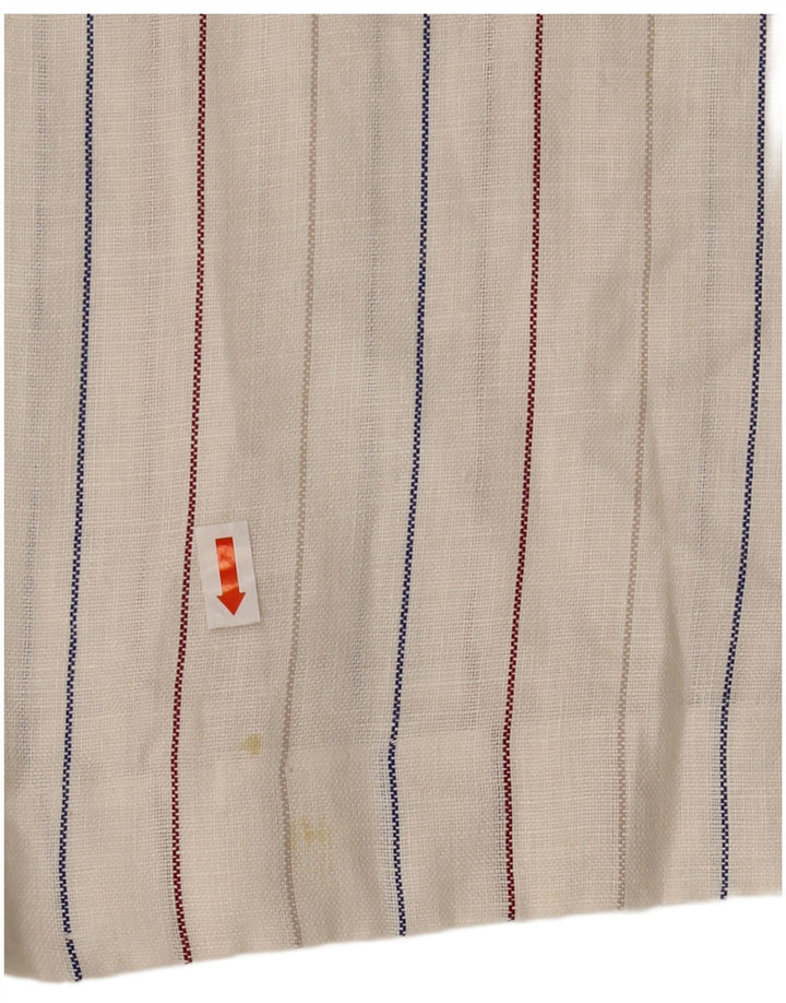 Vintage Dame Ærmeløs Skift Kjole IT 42 Medium Off White Stribet
