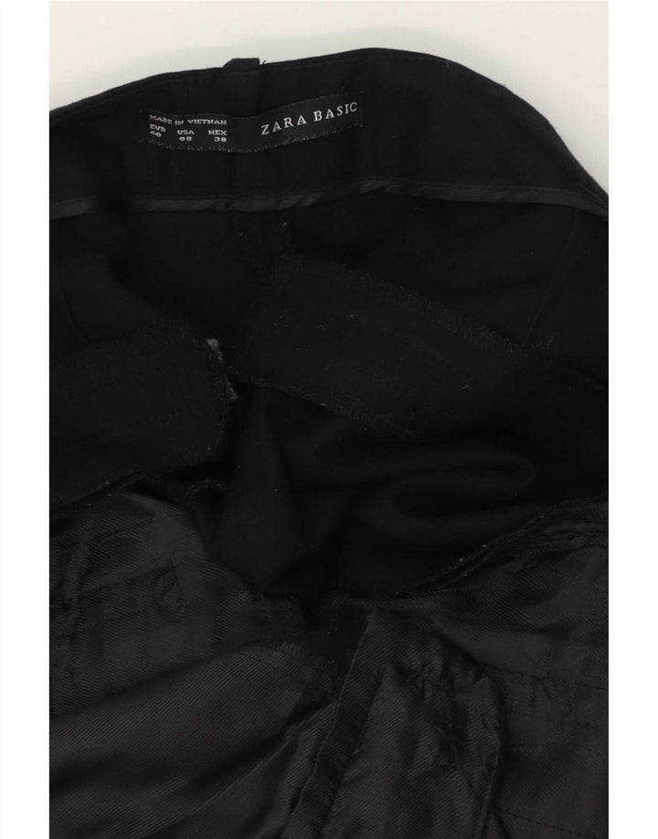 Zara Dame Straight Cropped Trousers EU 40 Medium W30 L25 Sort