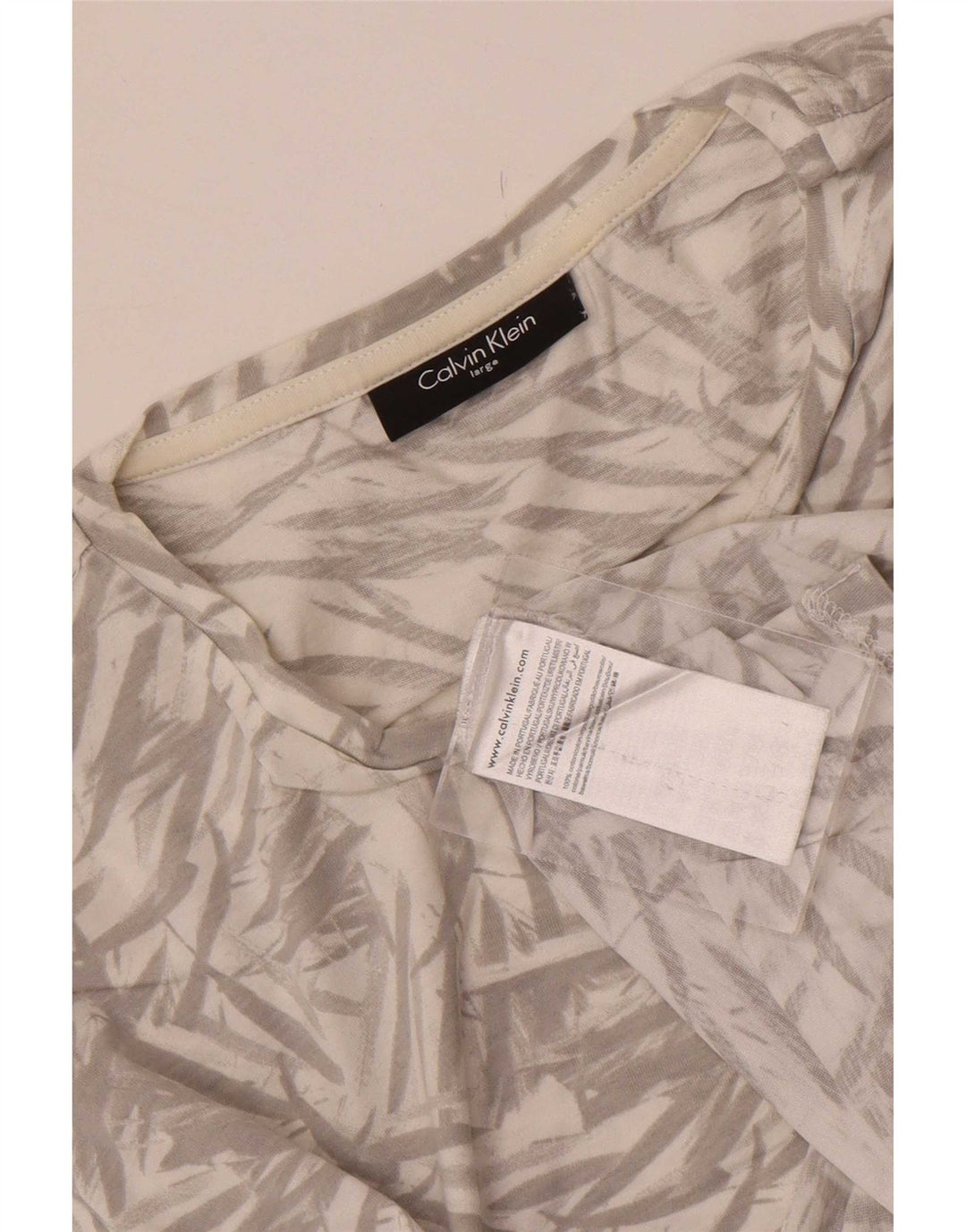 Calvin Klein Herre abstrakt mønster T-shirt Top Stor grå bomuld