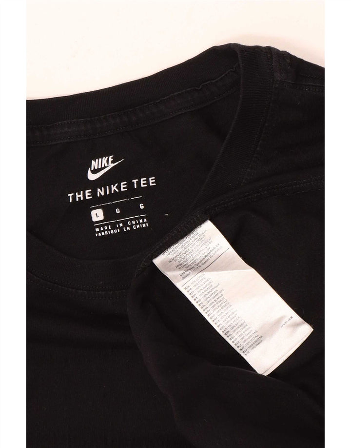 Nike kortærmet almindelig T-shirt top til mænd, stor sort bomuld
