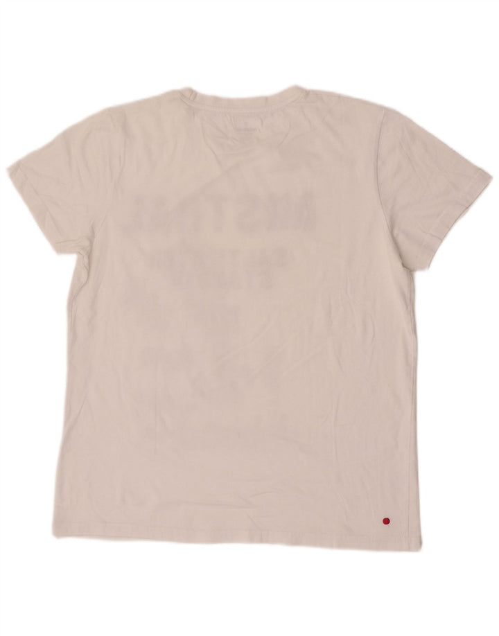 Mistral Herre Grafisk T-Shirt Top Stor Hvid Bomuld