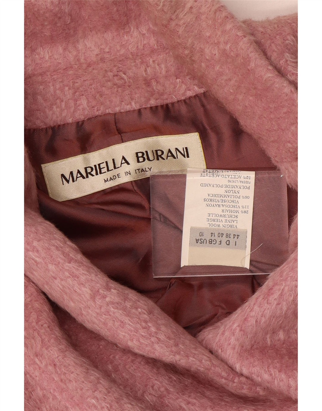 Mariella Burani Dame Overfrakke UK 14 Medium Pink Uld
