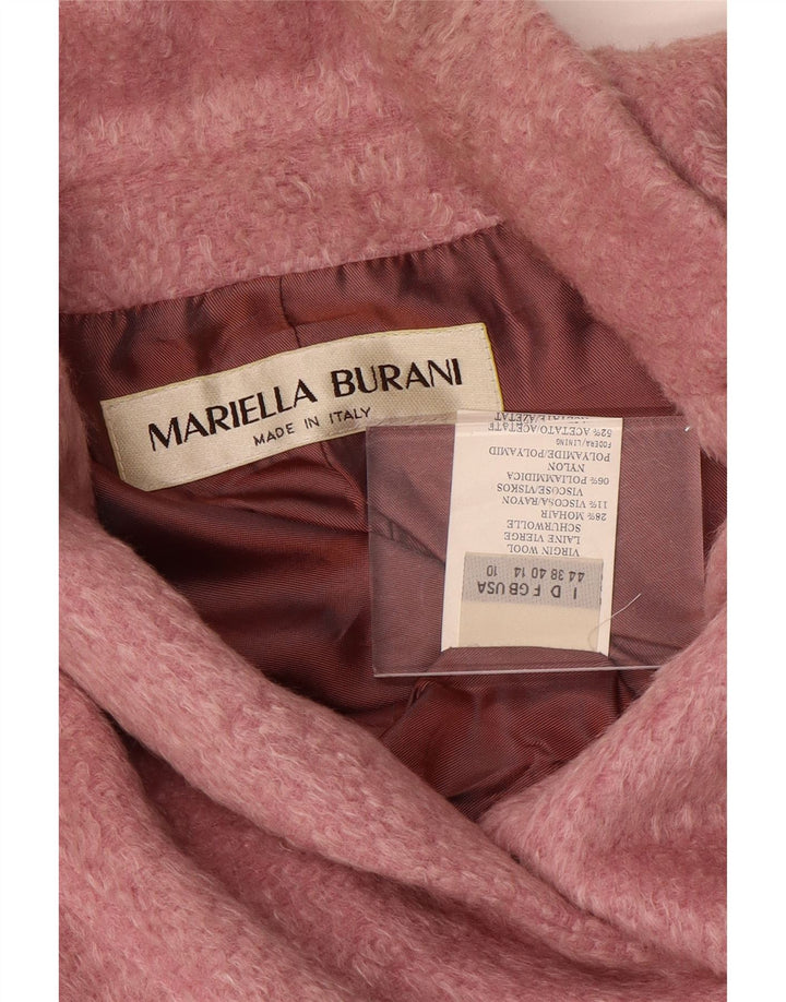 Mariella Burani Dame Overfrakke UK 14 Medium Pink Uld