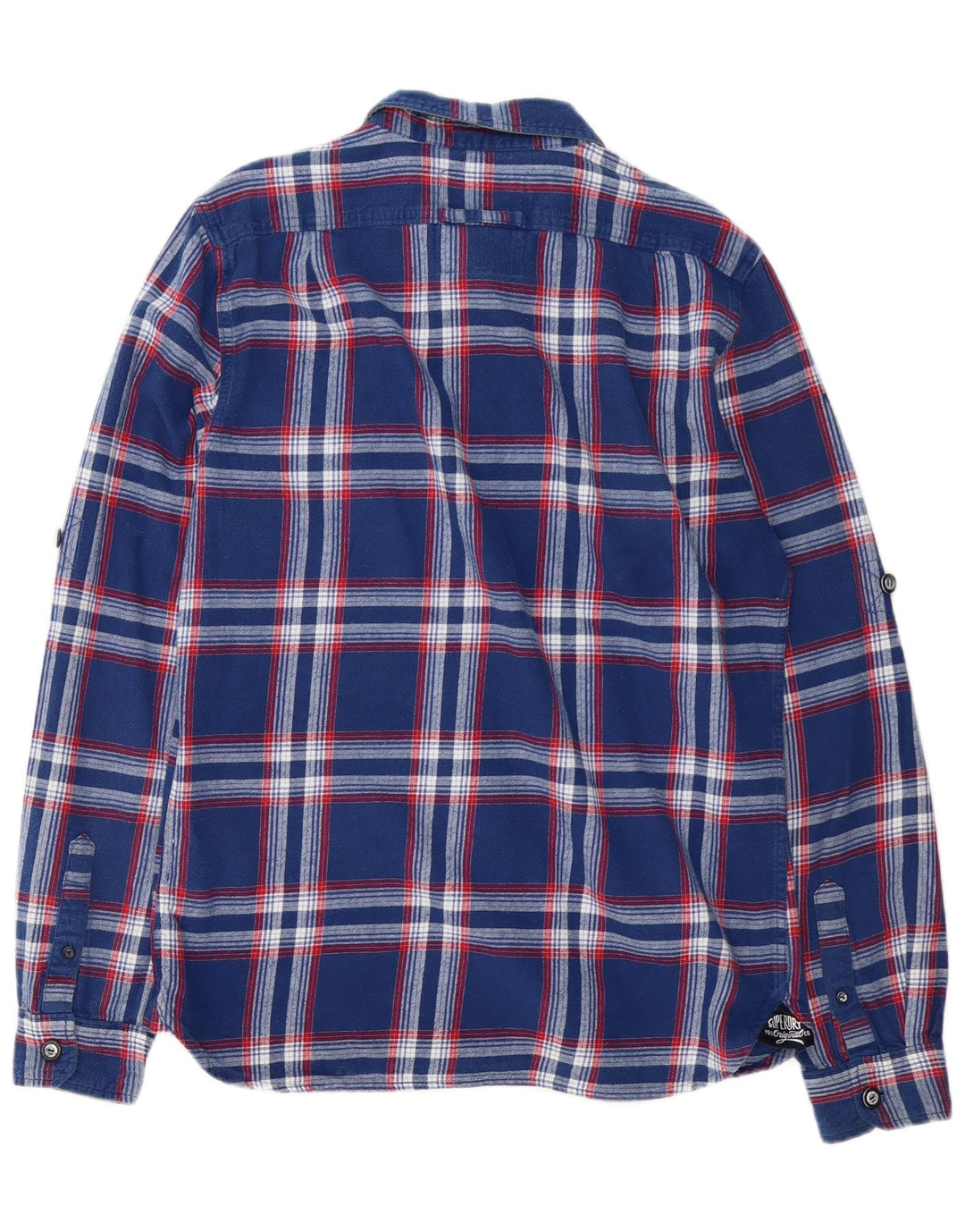 Superdry Flanelskjorte til mænd Stor marineblå ternet bomuld