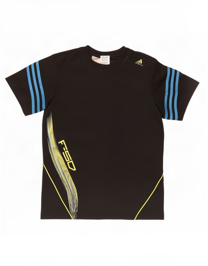 Adidas drenge grafisk t-shirt top 15-16 år sort polyester