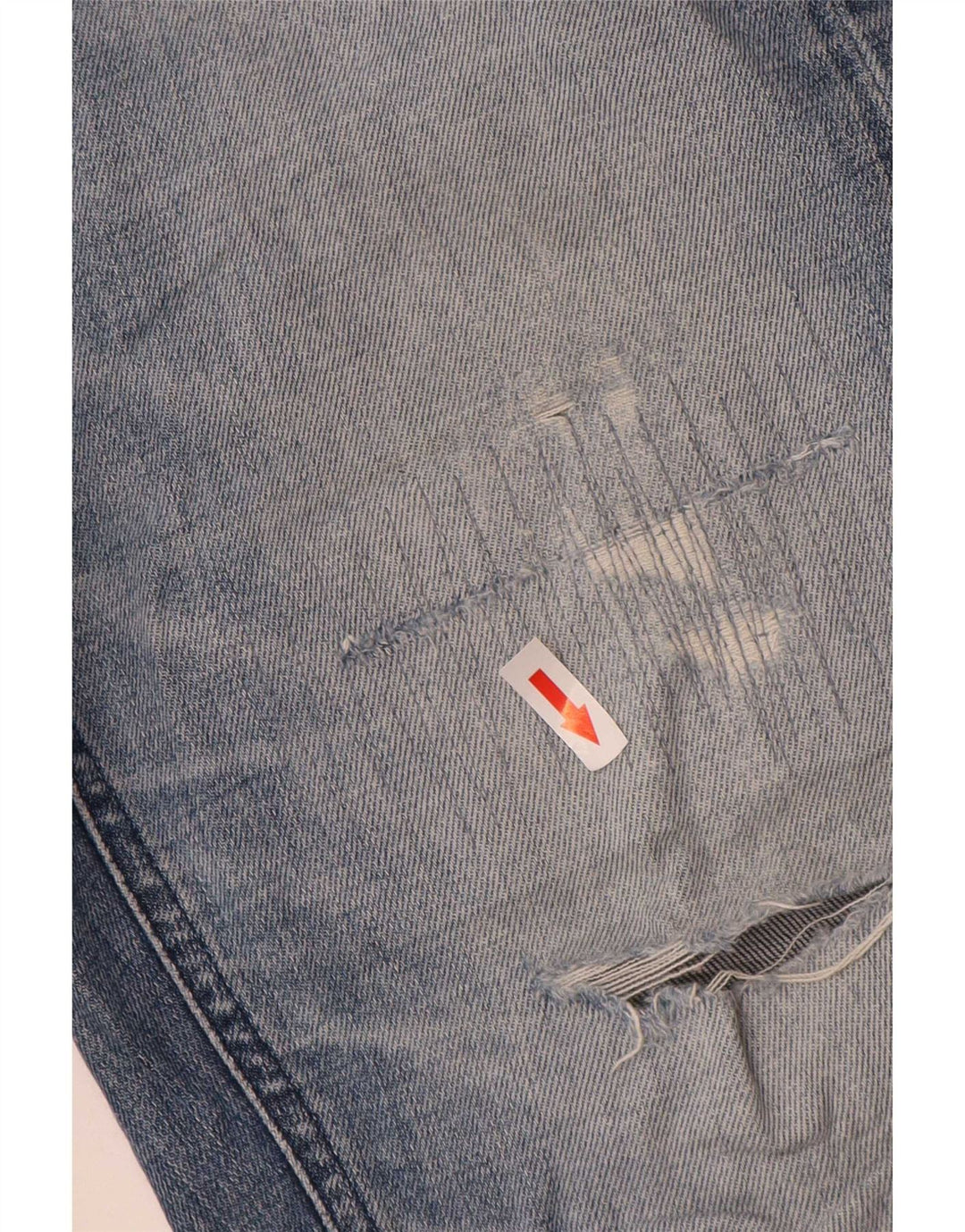Lee Mens Distressed Straight Jeans W30 L31 Blå Bomuld