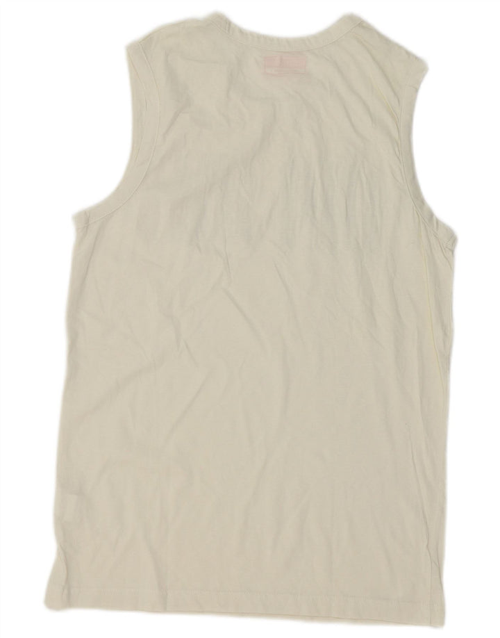 Kappa Herre Grafisk T-Shirt Top Medium Hvid Bomuld