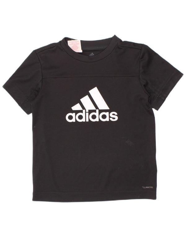 Adidas drenge Climacool grafisk t-shirt top 5-6 år 2XS sort polyester