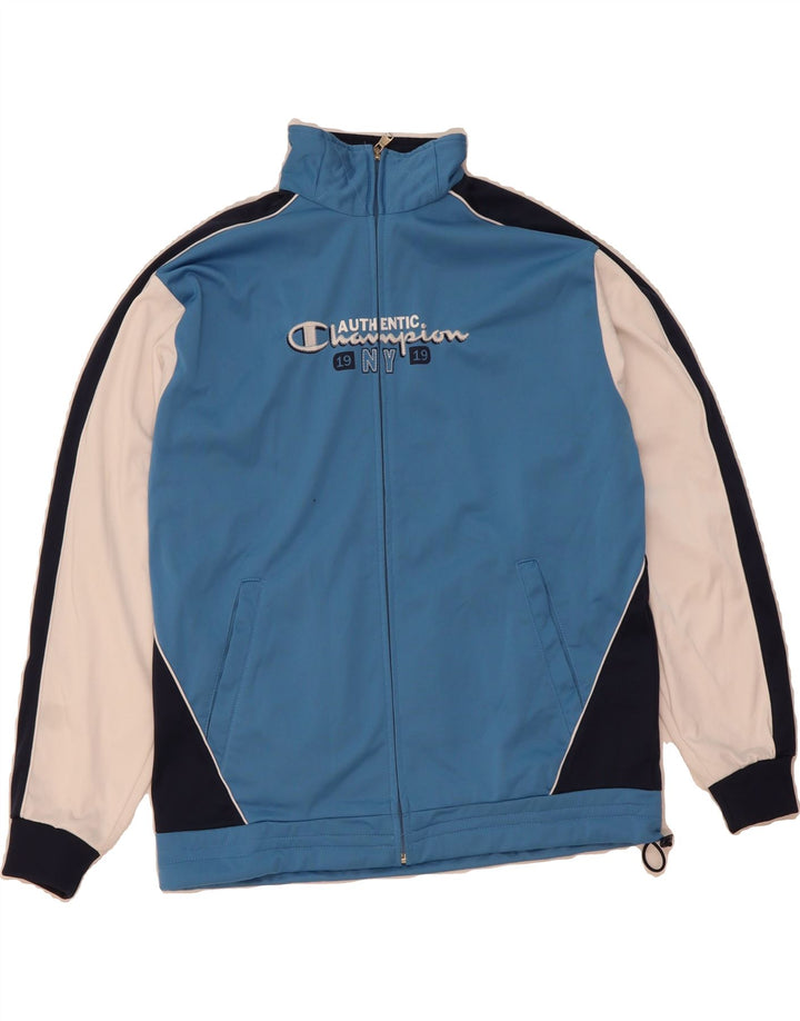 CHAMPION Boys Tracksuit Top Jacket 13-14 Years XL  Blue Colourblock Vintage Champion and Second-Hand Champion from Messina Hembry 