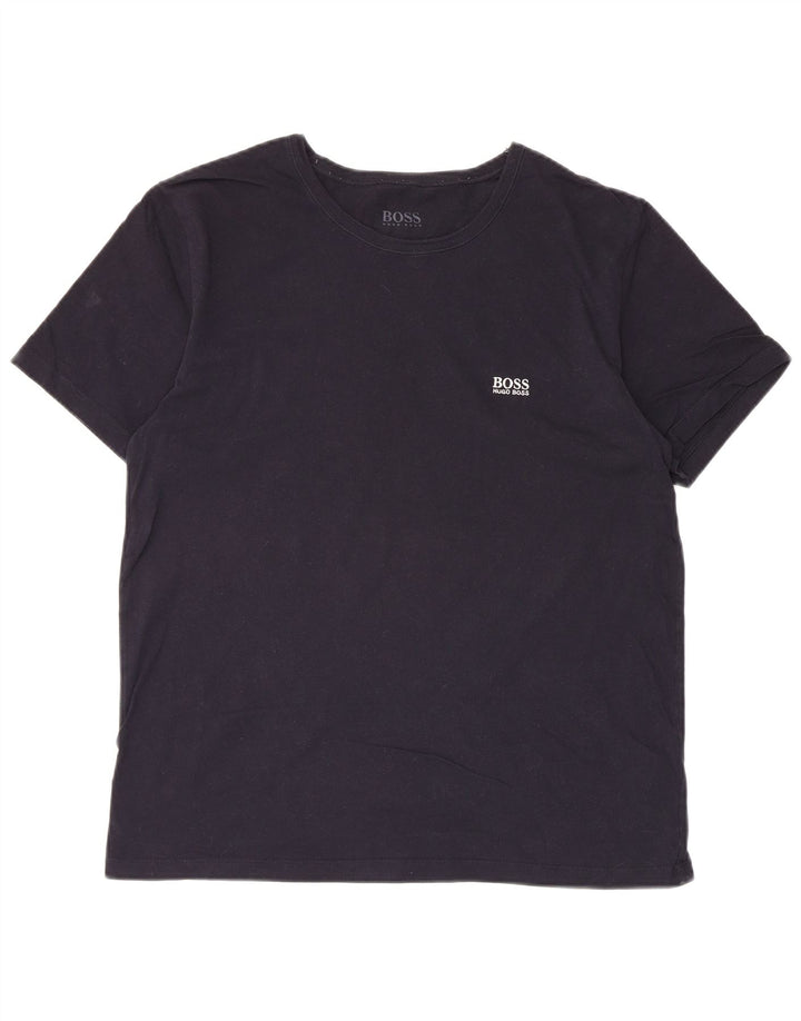 Hugo Boss Herre T-Shirt Top Stor Marineblå Bomuld