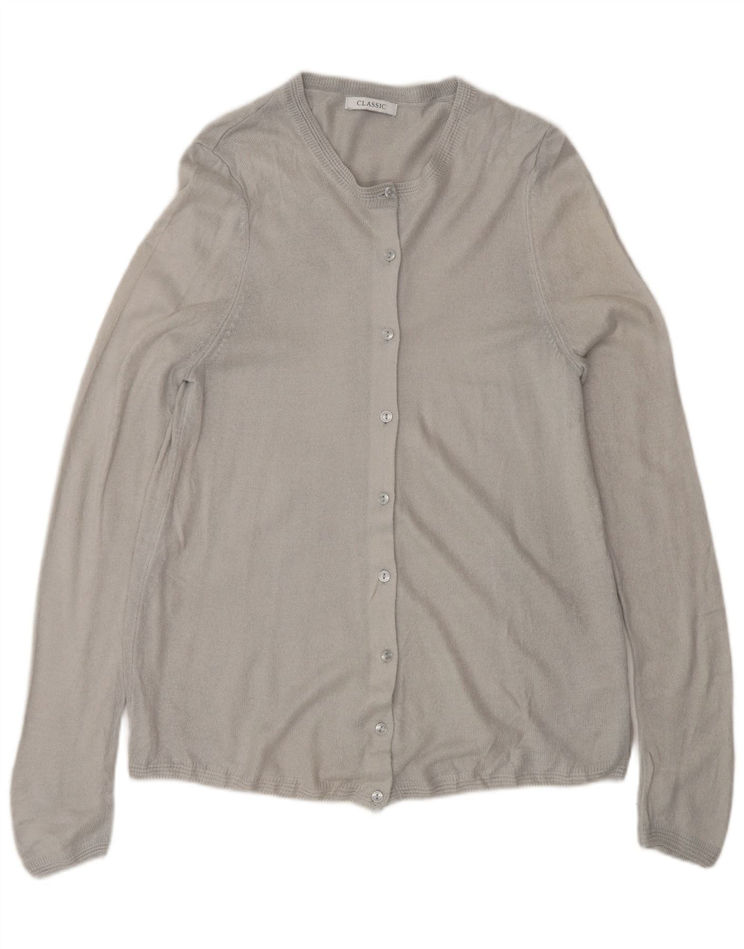 Marks & Spencer Dame Cardigan Sweater UK 12 Medium Grå Akryl
