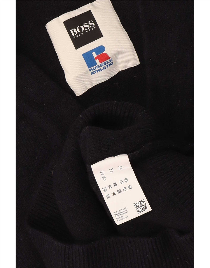 Hugo Boss Herre grafisk V-hals sweater Medium Navy Blue Colourblock