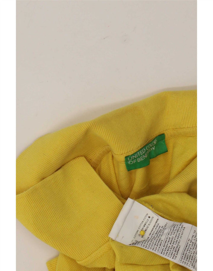 Benetton herre poloshirt XL gul bomuld