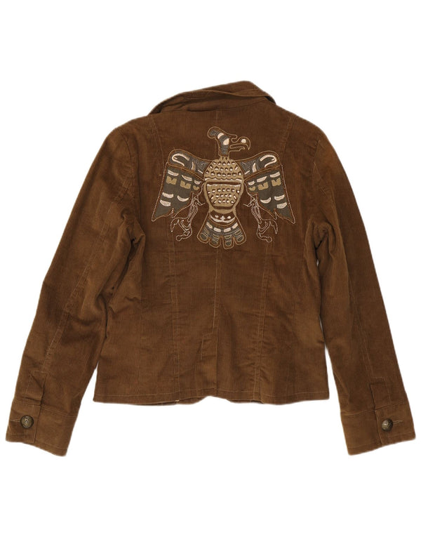 Extyn Dame 2-knaps Corduroy Blazer Jacket UK 12 Medium Brun Bomuld