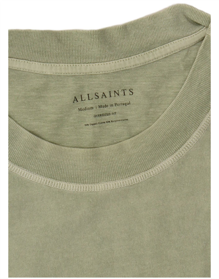 All Saints Herre Oversized T-Shirt Top Medium Grøn Bomuld