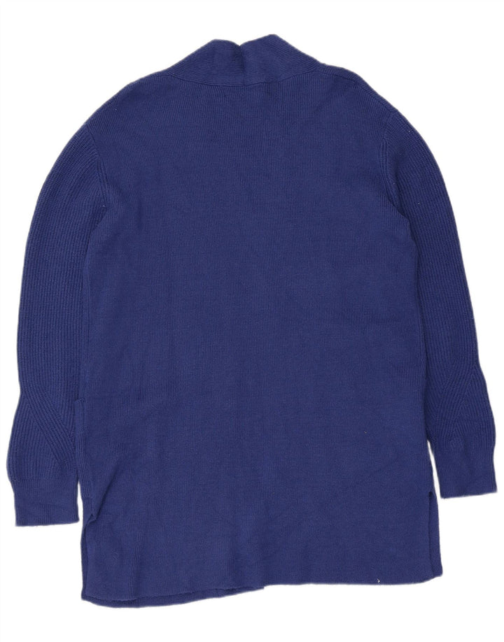 Marks & Spencer Dame Longline Åben Cardigan Sweater UK 12 Medium Blue