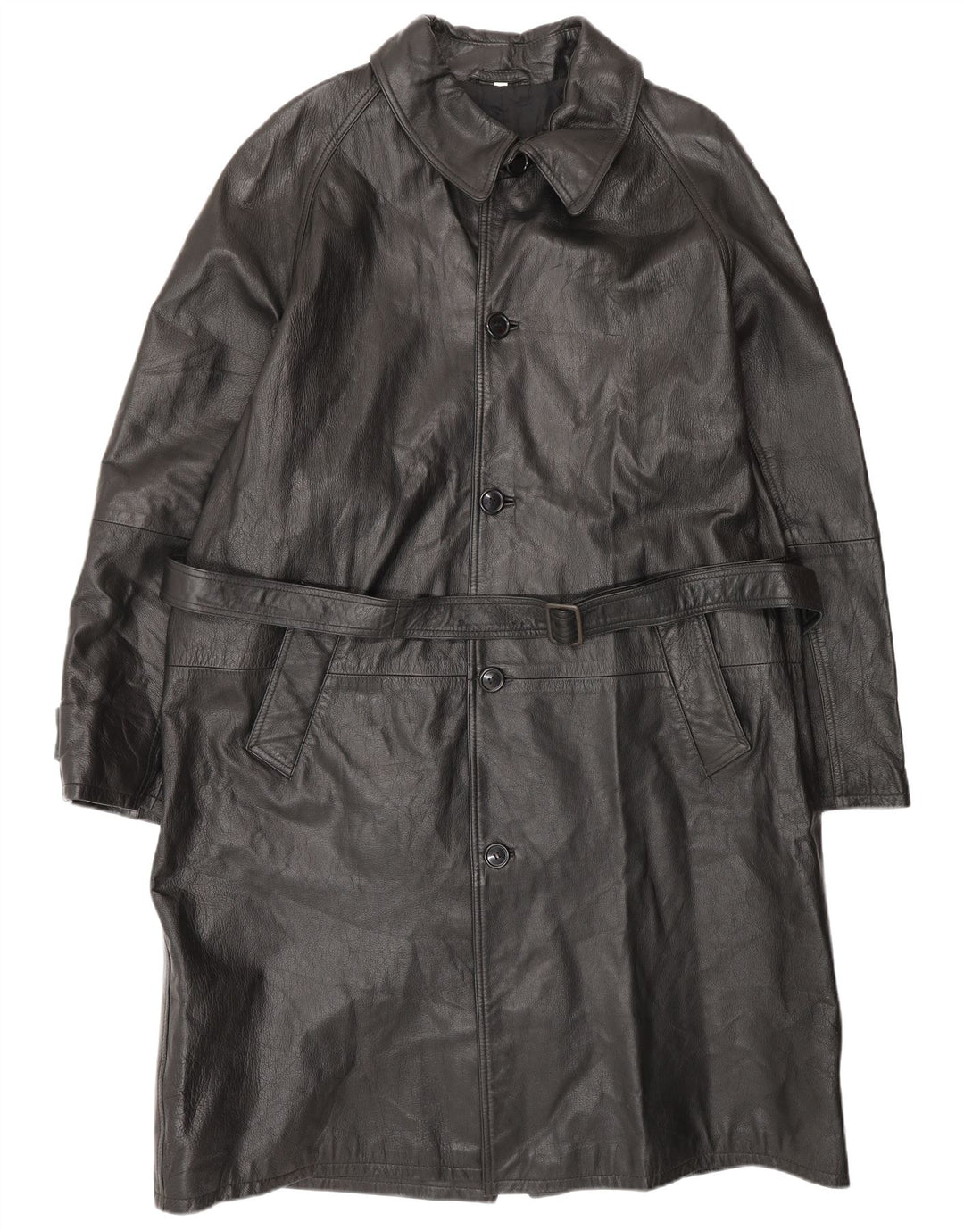 VINTAGE Læderfrakke til mænd IT 52 XL Sort Læder