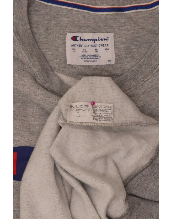 Champion Herre Grafisk Sweatshirt Jumper XL Grå Polyester