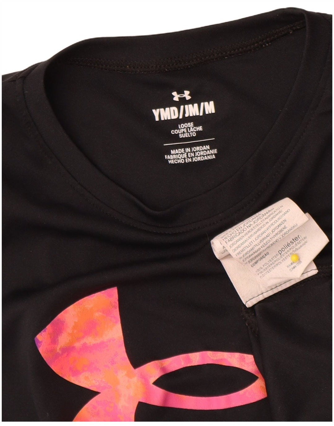 Under Armour Girls Grafisk T-Shirt Top 9-10 År Medium Sort Polyester