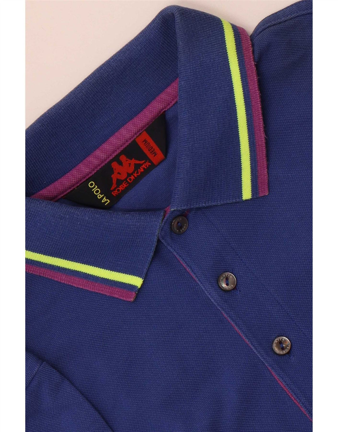 Kappa herre poloshirt mellemblå stribet