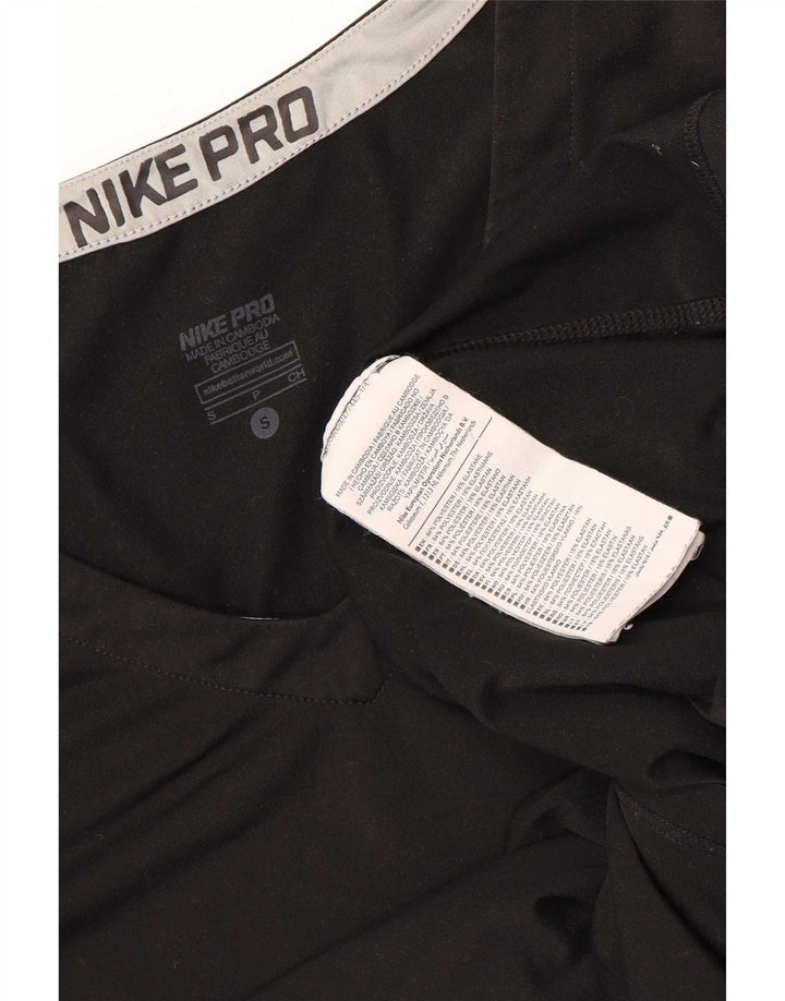 Nike Dame Dri Fit Top Langærmet UK 8 Lille Sort Polyester