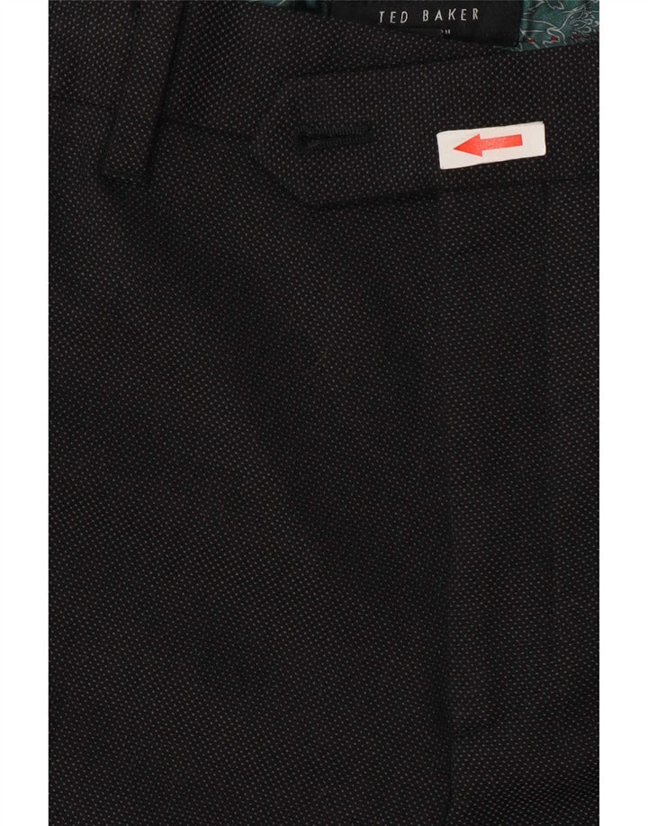 Ted Baker Straight Suit Bukser til mænd W36 L32 Grå plettet polyester