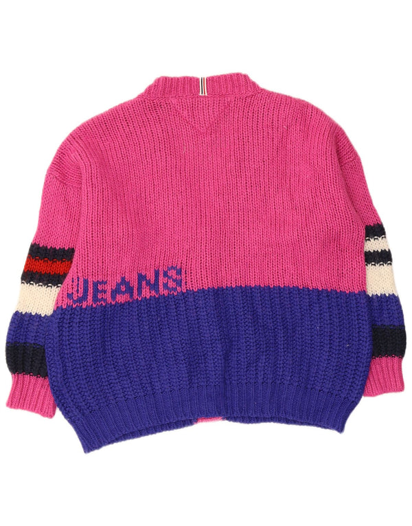 Tommy Hilfiger Grafisk cardigan sweater til kvinder UK 14 Medium Pink