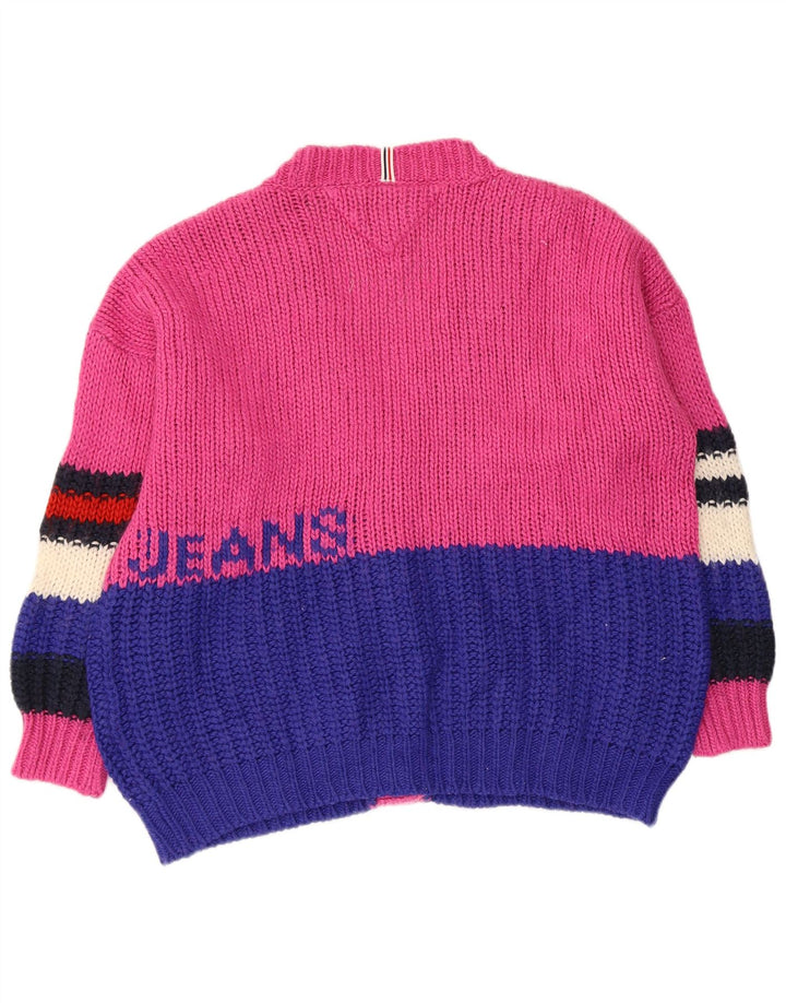 Tommy Hilfiger Grafisk cardigan sweater til kvinder UK 14 Medium Pink
