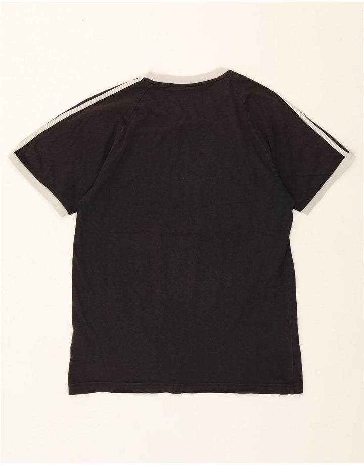 Adidas Dame T-Shirt Top UK 14 Medium Sort Bomuld