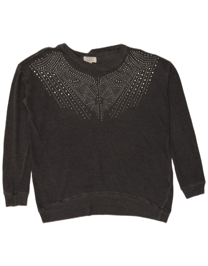 Zara Dame Trafaluc Sweatshirt Jumper UK 14 Medium Grå