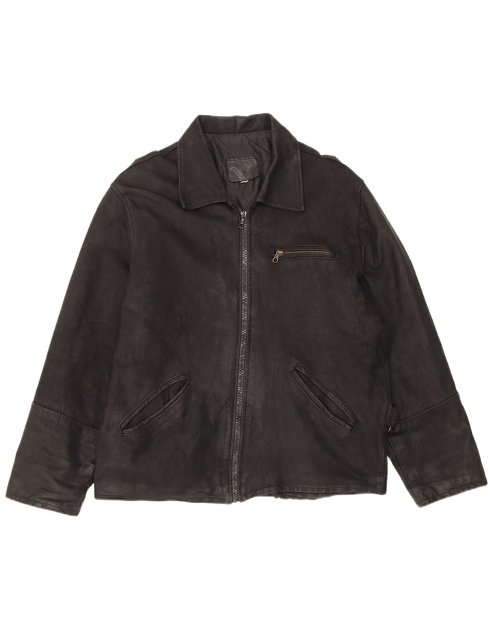 Vintage herre læderjakke UK 42 XL sort læder
