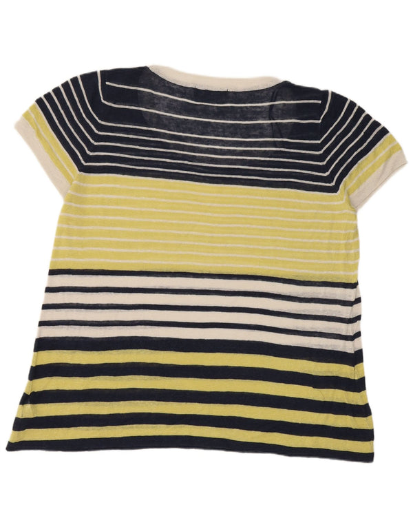 Marks & Spencer T-shirt top til kvinder UK 20 2XL marineblå stribet linned