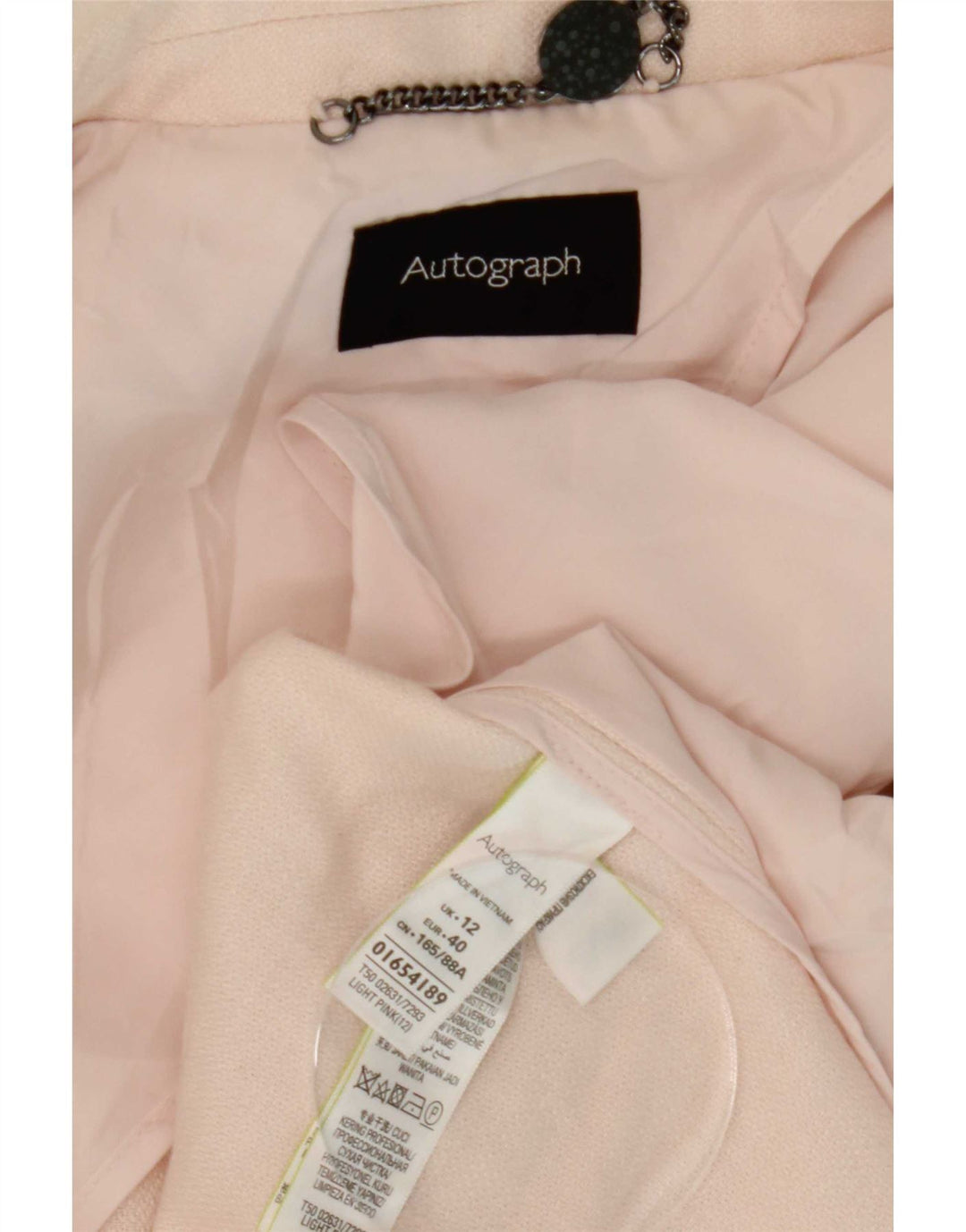 Marks & Spencer Dame Autograph Blazer Jacket UK 12 Medium Pink Polyester
